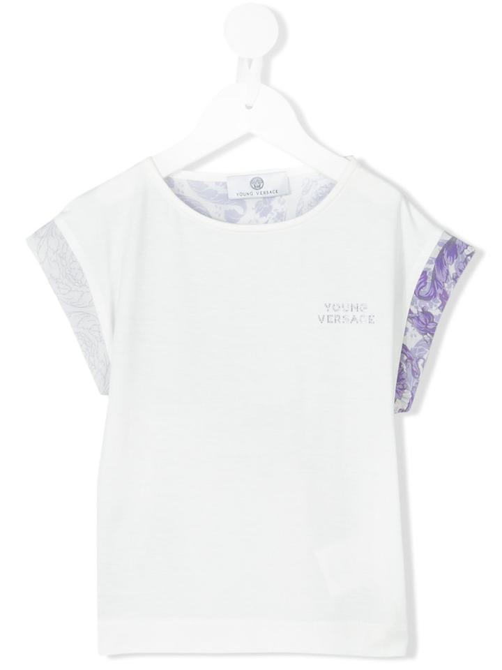 Young Versace - Floral Print T-shirt - Kids - Silk/spandex/elastane/viscose - 8 Yrs, Girl's, White