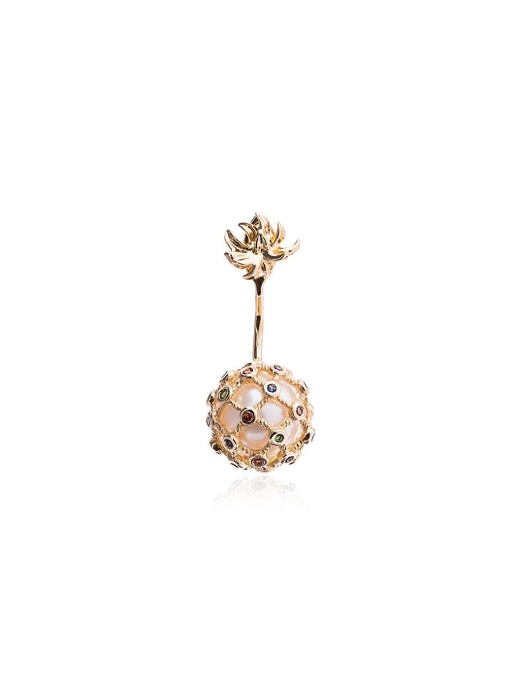 Yvonne Léon Gold Mini Pineapple Pearl Earring - Metallic
