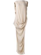 Rick Owens - Grecian Draped Dress - Women - Silk/acetate - 42, Nude/neutrals, Silk/acetate