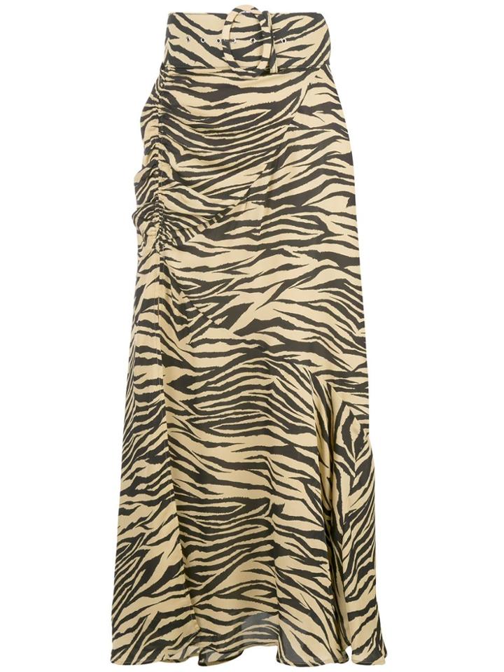Nicholas Zebra Print Skirt - Gold