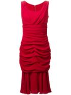 Dolce & Gabbana Ruched Dress, Women's, Size: 42, Red, Silk