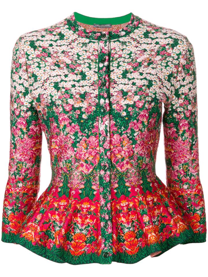 Alexander Mcqueen Floral Embroidered Cardigan - Multicolour