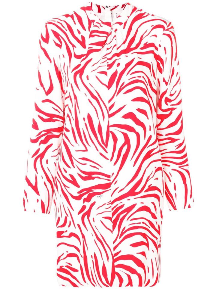 Msgm Abstract Print Short Dress - Red
