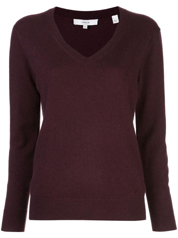Vince Cashmere V-neck Jumper - Neutrals