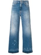 7 For All Mankind Cropped Faded Jeans - Blue