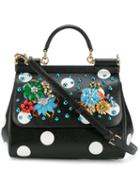 Dolce & Gabbana Embellished Polka-dot Sicily Bag, Women's, Black, Leather/glass