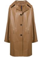 Kassl Editions Faux Leather Coat - Brown