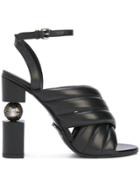 Balmain Geometric Heel Crossover Sandals - Black