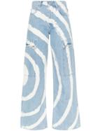 Ganni Blackstone Spiral-bleached Cargo Jeans - Blue