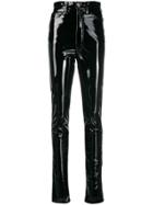 Maison Margiela High-waisted Vinyl Trousers - Black