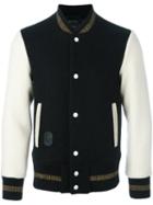 Marc Jacobs Bi-colour Varsity Jacket, Men's, Size: 48, Black, Cotton/polyamide/polyester/virgin Wool