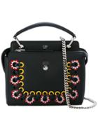 Fendi - Dotcom Floral Appliqué Tote - Women - Leather - One Size, Black, Leather