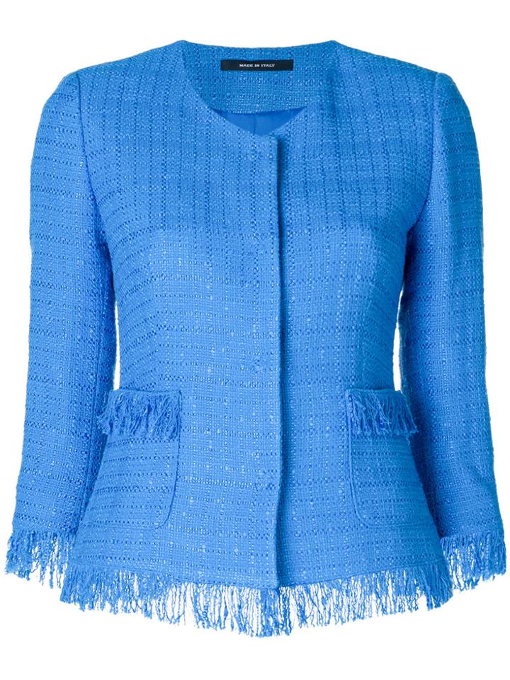 Tagliatore Cropped Tweet Jacket - Blue