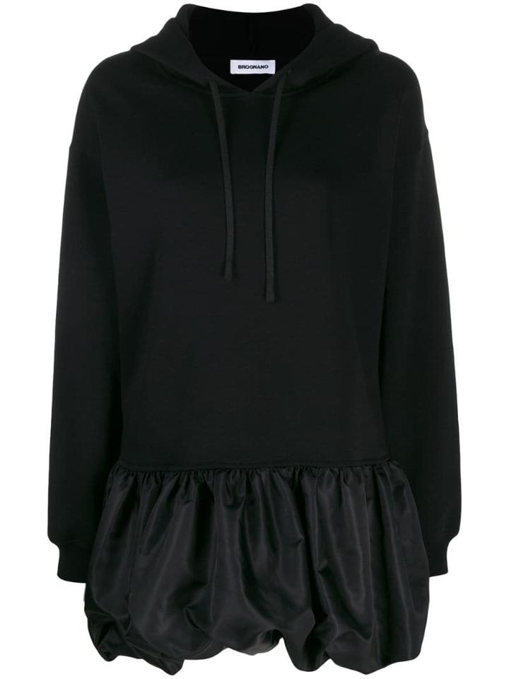 Brognano Puff Ball Hem Hoodie - Black