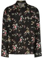 Haider Ackermann Black Floral Print Long Sleeve Shirt