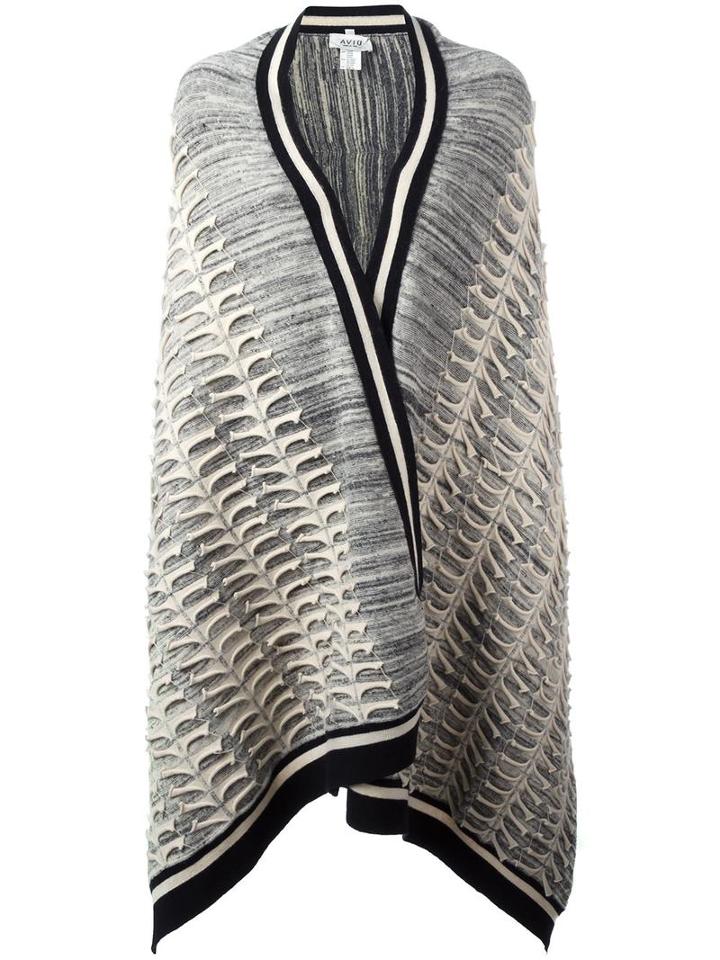 Aviù Blurred Stripes Knit Poncho, Women's, Size: Small, Nude/neutrals, Wool/angora/polyamide/spandex/elastane