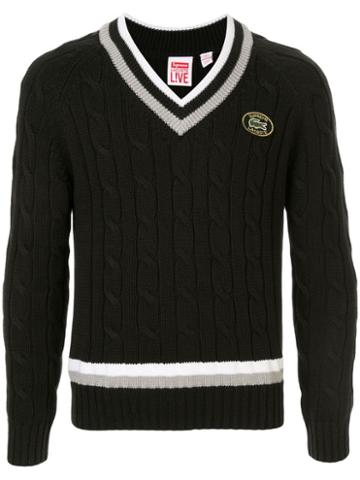 Supreme X Lacoste Tennis Sweater - Black
