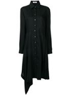 Marios Pleated Long-sleeved Dress - Black