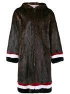 Thom Browne Intarsia Stripe Beaver Fur Swim Parka