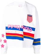 Reebok By Pyer Moss Striped Branded Sweater - White