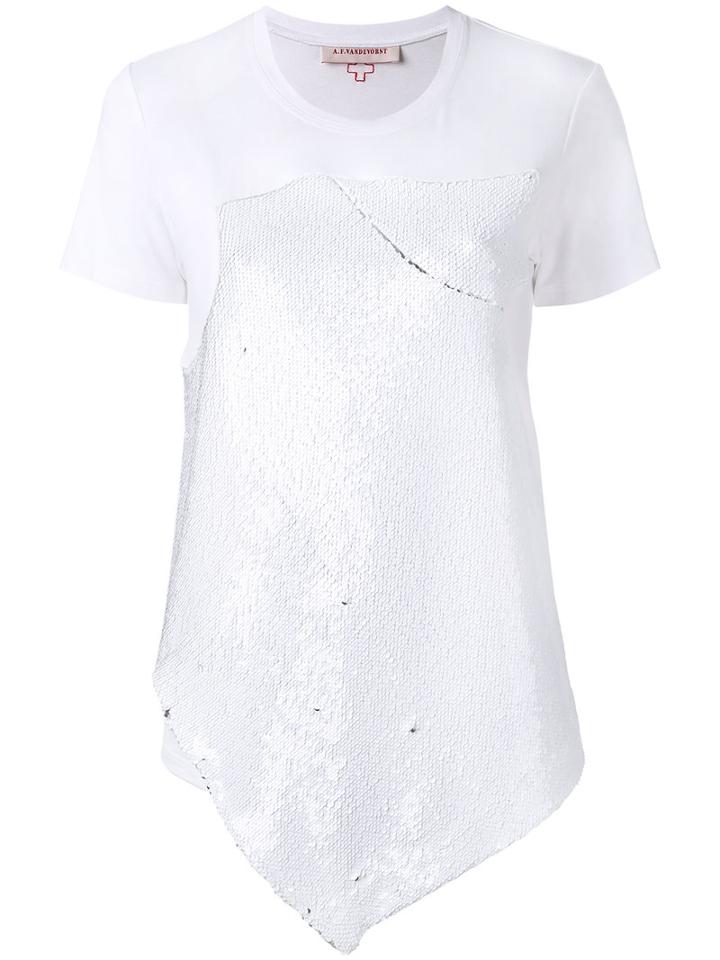 A.f.vandevorst - Asymmetric Hem T-shirt - Women - Polyester/spandex/elastane/rayon - 40, White, Polyester/spandex/elastane/rayon