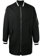 Kenzo Long Tonal Logo Bomber Jacket, Men's, Size: Xl, Black, Cotton/polyamide/polyester/viscose
