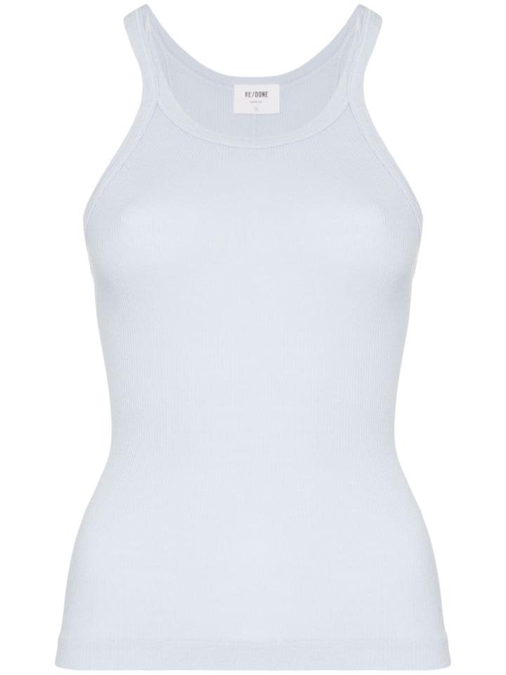 Re/done Ribbed Tank Top - Blue