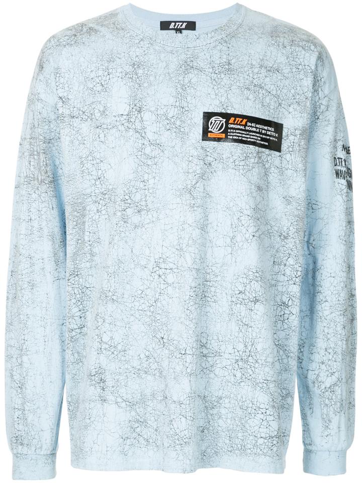 D.tt.k Printed T-shirt With Logo Patch - Blue