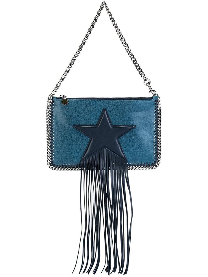 Stella Mccartney 'falabella' Fringed Clutch, Women's, Blue