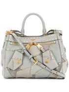 Moschino Studded Patchwork Tote - Grey