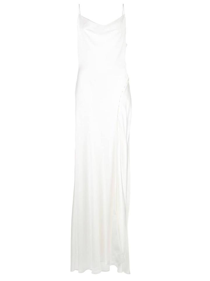 Jonathan Simkhai Spaghetti Strap Cowl-neck Gown - White