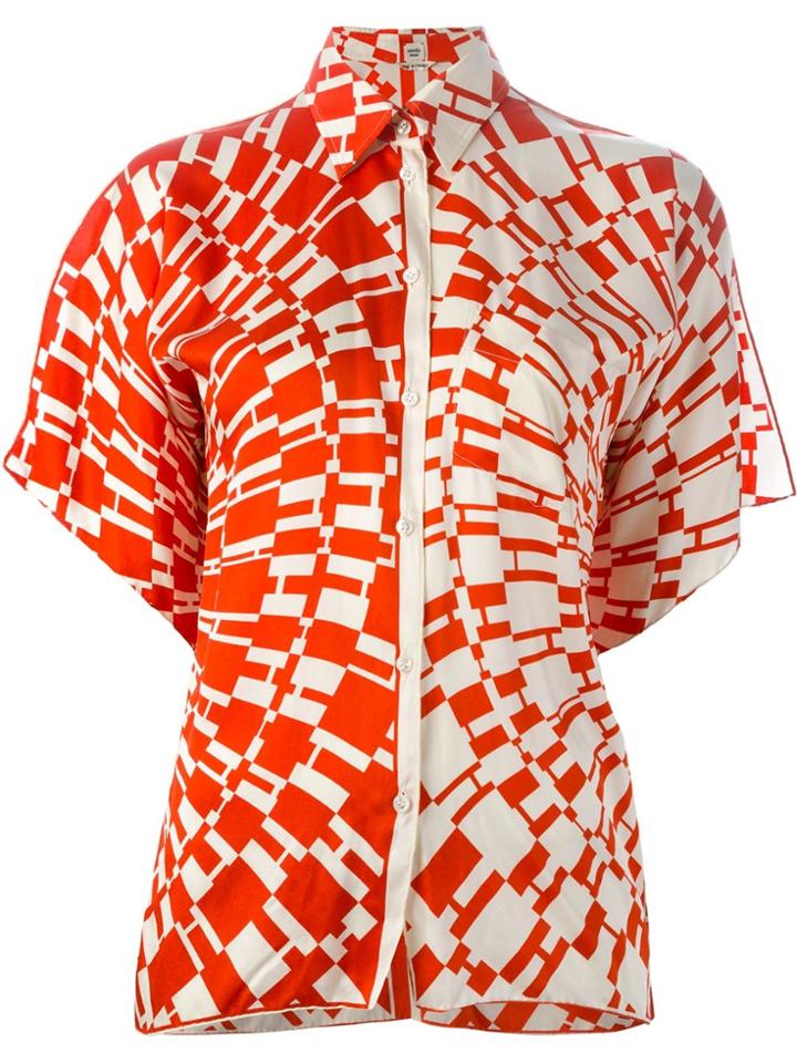 Hermès Vintage H Logo Print Shirt - Red