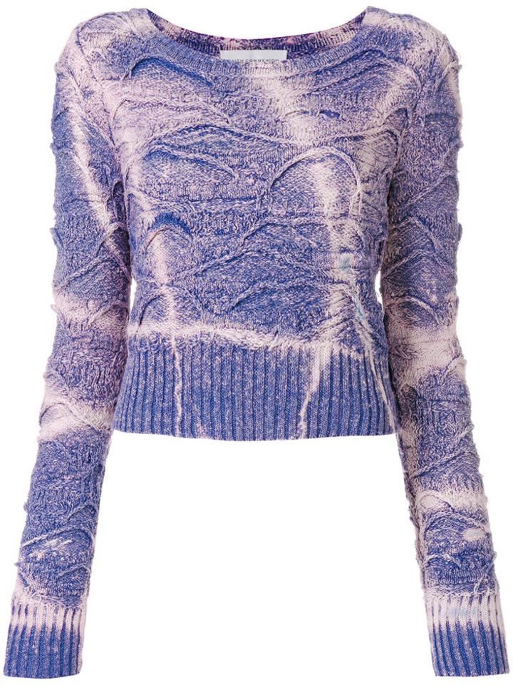 Faith Connexion Tie-dyed Cropped Sweater - Pink & Purple
