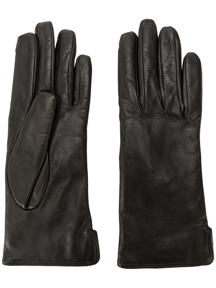Mario Portolano Leather Gloves - Black