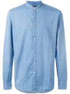 Michael Kors - Band Collar Shirt - Men - Cotton - Xl, Blue, Cotton