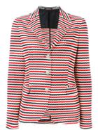 Stripe Blazer - Women - Cotton/cupro - 44, Blue, Cotton/cupro, Tagliatore