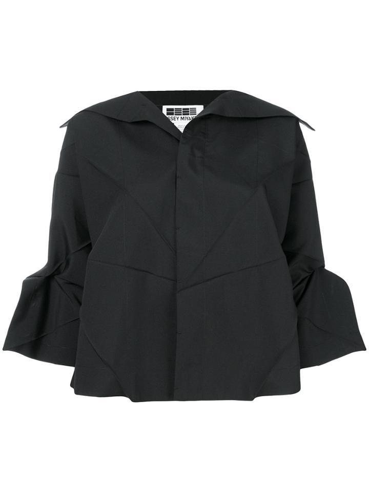 Issey Miyake Crinkle Effect Shirt - Black