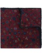 Canali Floral Print Handkerchief - Red