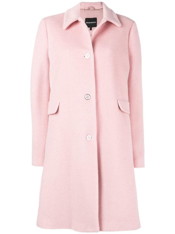 Emporio Armani Single-breasted Midi Coat - Pink
