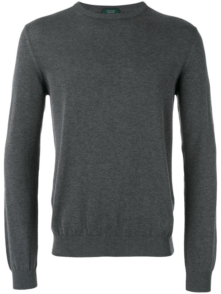 Zanone - Crew Neck Jumper - Men - Cotton - 52, Grey, Cotton