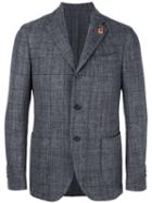 Lardini Woven Grid Blazer, Men's, Size: 54, Grey, Wool/nylon/polyester