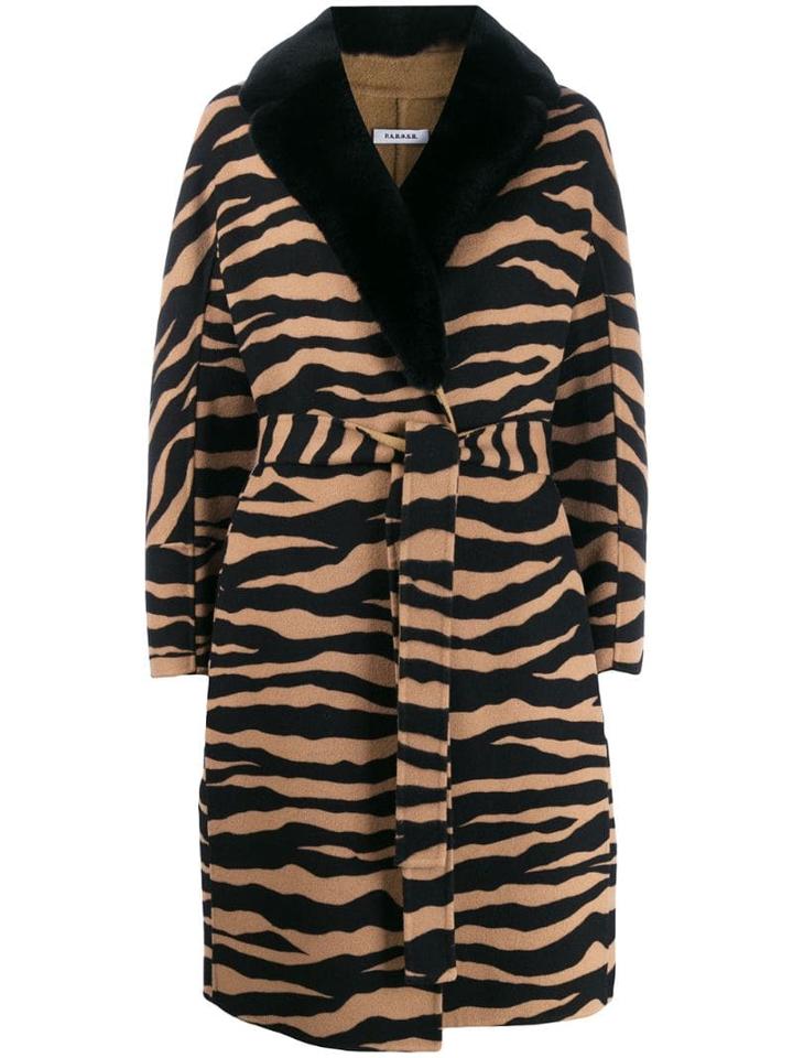 P.a.r.o.s.h. Zebra Print Wool Coat - Neutrals