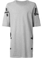 11 By Boris Bidjan Saberi T-pattern T-shirt, Men's, Size: Medium, Grey, Cotton