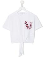 Msgm Kids Tiger Print Pocket T-shirt, Girl's, Size: 8 Yrs, White