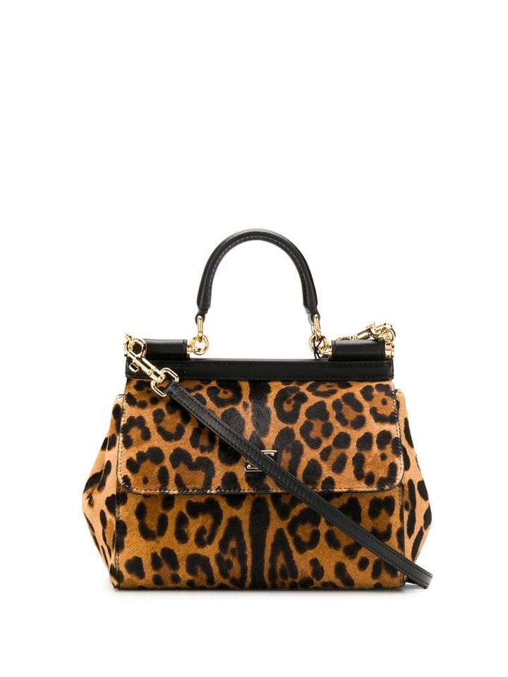 Dolce & Gabbana Sicily Leopard Print Tote - Black