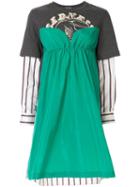 Sueundercover Panelled Long-sleeved Dress - Grey