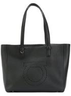 Salvatore Ferragamo Embroidered Tote Bag - Black