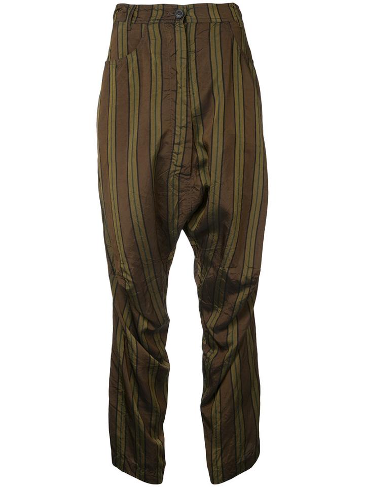 Rundholz - Striped Trousers - Women - Cupro - Xs, Women's, Brown, Cupro