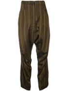 Rundholz - Striped Trousers - Women - Cupro - Xs, Women's, Brown, Cupro