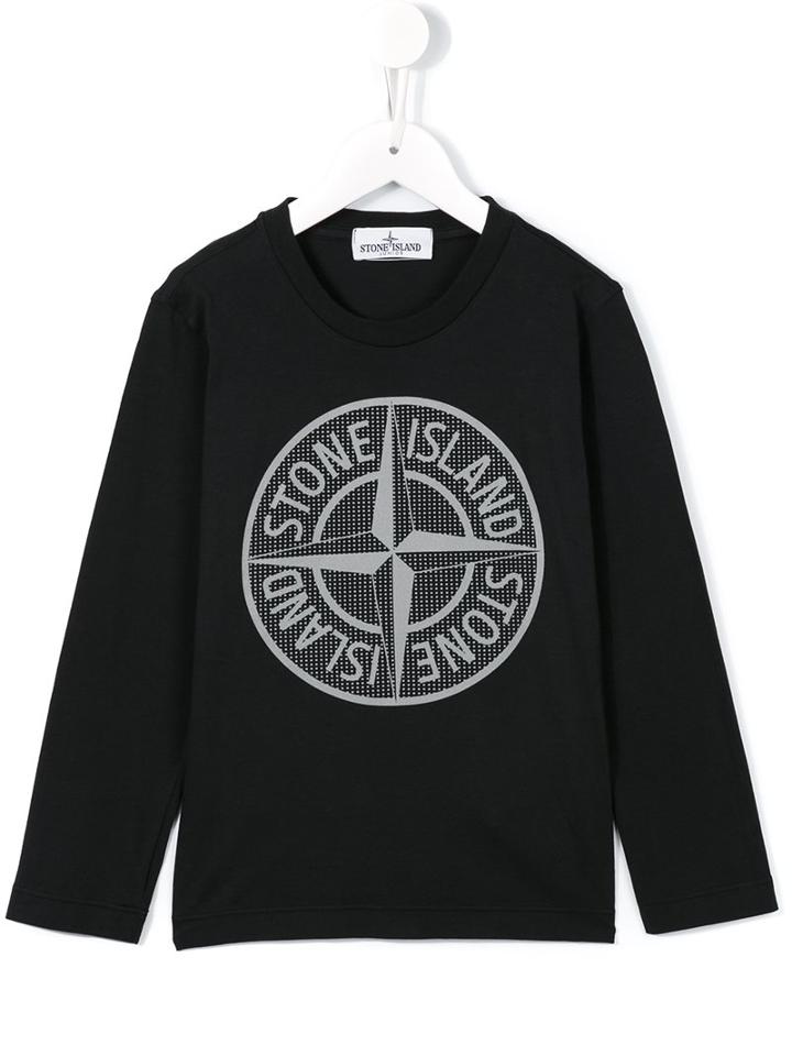 Stone Island Kids Logo Top, Boy's, Size: 8 Yrs, Black